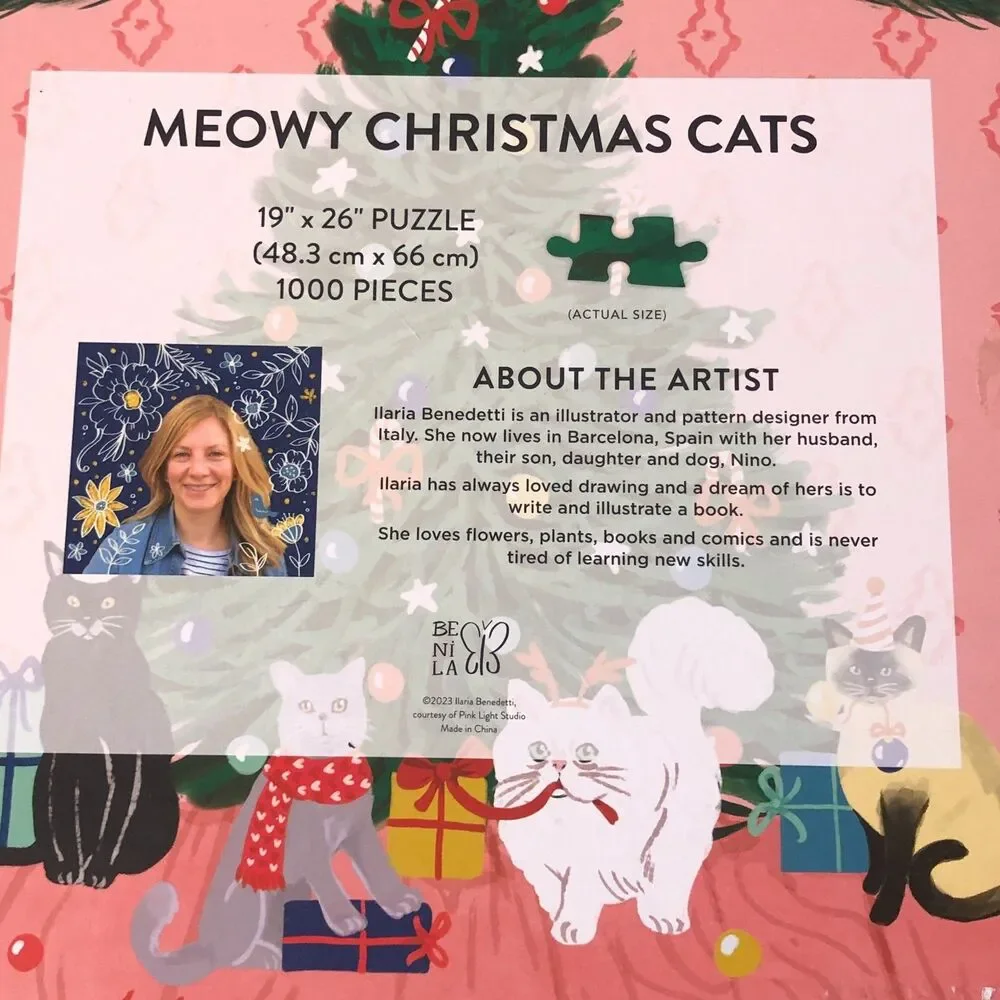 NEW 1000 Piece, Meowy Christmas Cats New Sealed Jigsaw Puzzle (19